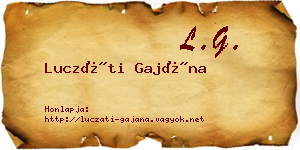 Luczáti Gajána névjegykártya